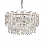 Круглая люстра с хрустальными подвесками на серебряном каркасе Gorgeous Crystal Light варинант исполнения - 10 | Loft Concept в Ижевске