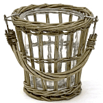 Кашпо стеклянное в плетёной корзине Timber варинант исполнения - 1 | Loft Concept в Ижевске