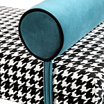 Банкетка Banquette PIED DE POULE с принтом гусиная лапка и синими подлокотниками  варинант исполнения - 3 | Loft Concept в Ижевске