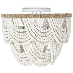 Круглый потолочный светильник с подвесками из круглых деревянных бусин Wooden Beads White Ceiling Lamp варинант исполнения - 2 | Loft Concept в Ижевске