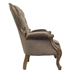 Кресло с мягкой обивкой из коричневого велюра на 4-х деревянных ножках Evelyn Classical Armchair варинант исполнения - 1 | Loft Concept в Ижевске