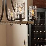 Люстра подвесная с восемью прозрачными стеклянными цилиндрическими плафонами в стиле лофт Feiss варинант исполнения - 8 | Loft Concept в Ижевске