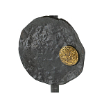 Столик приставной с абстрактным основанием и акцентом в виде золотистого диска Heavenly Space варинант исполнения - 5 | Loft Concept в Ижевске