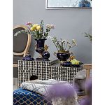 Ваза темно-синяя фарфоровая на бронзовой подставке с ажурным ободком и изогнутыми ручками Eden Garden варинант исполнения - 5 | Loft Concept в Ижевске