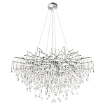 Люстра подвесная с прозрачными стеклянными подвесками в форме капель Диаметр 100 см Droplet Chandelier варинант исполнения - 14 | Loft Concept в Ижевске