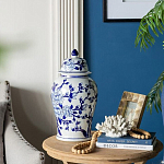 Ваза с крышкой и синим цветочным узором Blue & White Ornament  варинант исполнения - 8 | Loft Concept в Ижевске
