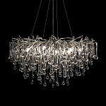 Люстра подвесная с прозрачными стеклянными подвесками в форме капель Диаметр 80 см Droplet Chandelier варинант исполнения - 6 | Loft Concept в Ижевске