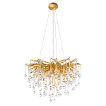 Люстра подвесная с прозрачными стеклянными подвесками в форме капель Диаметр 60 см Droplet Chandelier варинант исполнения - 2 | Loft Concept в Ижевске