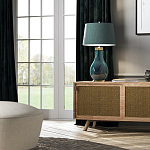 Настольная лампа с коническим дымчато-зелёным абажуром из искусственного шёлка Quintiesse варинант исполнения - 3 | Loft Concept в Ижевске