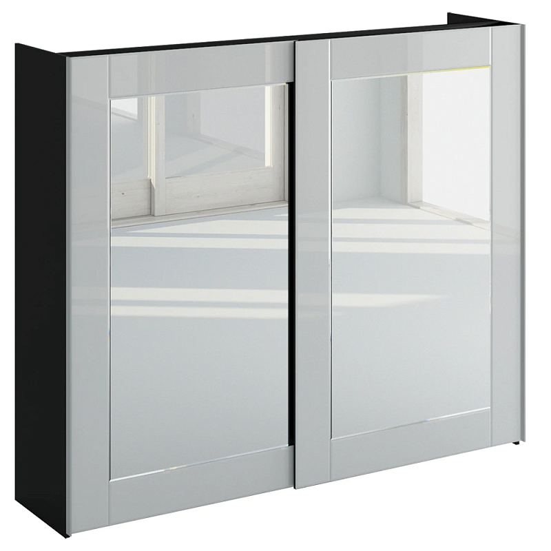 Шкаф-купе White Crystal Черный Белый Зеркало в Ижевске | Loft Concept 