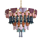 Люстра круглая с декором из разноцветных элементов в виде листьев Changing Seasons варинант исполнения - 10 | Loft Concept в Ижевске