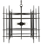 Люстра черная квадратной остроконечной формы Black Square варинант исполнения - 3 | Loft Concept в Ижевске