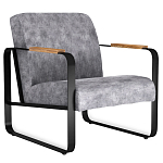 Кресло серый велюр с жесткими подлокотниками на полозьях Ashton варинант исполнения - 1 | Loft Concept в Ижевске