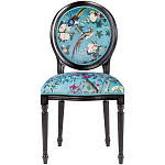 Стул из массива бука бирюзовый с изображением птиц и цветов Turquoise Chinoiserie Birds Garden Chair варинант исполнения - 1 | Loft Concept в Ижевске