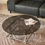 Дизайнерский журнальный стол с круглой столешницей на стальном основании Rivetyk варинант исполнения - 3 | Loft Concept в Ижевске