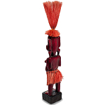Деревянная декоративная статуэтка Asmat Red Straw Headdress Statuette Red варинант исполнения - 2 | Loft Concept в Ижевске