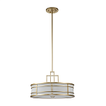 Подвесной светильник цвета латунь с белым матовым плафоном с геометрическим рисунком Feiss варинант исполнения - 2 | Loft Concept в Ижевске