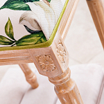 Банкетка из натурального бука золотистая с изображением птиц и цветов Blooming Bird варинант исполнения - 4 | Loft Concept в Ижевске