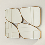 Зеркало в ассиметричной раме золотистого цвета Chaotic варинант исполнения - 3 | Loft Concept в Ижевске