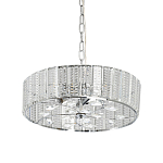 Люстра круглая на цепи цвета хром с прозрачными рельефными хрустальными пластинами Textured Glass Chandelier варинант исполнения - 1 | Loft Concept в Ижевске