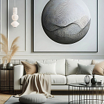 Подвесной светильник белого цвета с тремя геометрическими плафонами Alora Mood варинант исполнения - 7 | Loft Concept в Ижевске