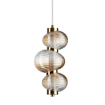 Подвесной светильник с 3-мя рифлеными стеклянными шарами Marcelh Light варинант исполнения - 1 | Loft Concept в Ижевске