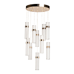 Люстра каскадная с прозрачными цилиндрическими плафонами Jenae Glass Tube Lighting варинант исполнения - 2 | Loft Concept в Ижевске