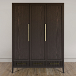 Большой Шкаф Primo Темный орех с 3 дверьми и 3 выдвижными ящиками варинант исполнения - 1 | Loft Concept в Ижевске