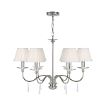 Люстра цвета никель с прозрачными стеклянными подвесками в форме капель Elstead Lighting варинант исполнения - 2 | Loft Concept в Ижевске