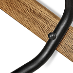 Барный стул со спинкой и металлической подставкой на 4-х деревянных ножках Бежевый Велюр Vendramin Chair варинант исполнения - 6 | Loft Concept в Ижевске