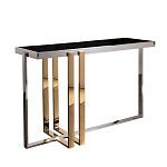 Консоль в современном стиле с черной стекляной столешницей Console with Black Glass варинант исполнения - 1 | Loft Concept в Ижевске