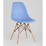 Пластиковый стул на ножках из массива бука Eames Blue варинант исполнения - 1 | Loft Concept в Ижевске