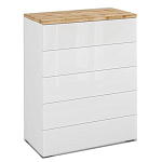 Комод с белым глянцевым фасадом с 5-ю ящиками Grace of Furniture  варинант исполнения - 1 | Loft Concept в Ижевске