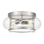 Потолочный светильник цвета никель с плафоном из прозрачного фактурного стекла Quoizel варинант исполнения - 1 | Loft Concept в Ижевске