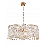 Люстра круглая с хрустальными подвесками на золотистом каркасе Roul Crystal Light варинант исполнения - 9 | Loft Concept в Ижевске
