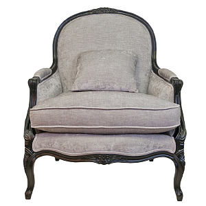 Кресло Ava Classical Armchair black and grey velour