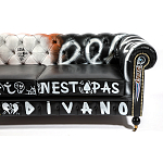 Диван Честерфильд граффити graffiti Orange Sofa натуральная кожа варинант исполнения - 9 | Loft Concept в Ижевске