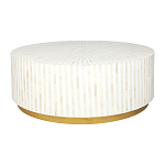 Стол журнальный Белый RADIAL BONE INLAY COFFEE TABLE NATURAL варинант исполнения - 1 | Loft Concept в Ижевске