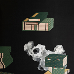 Обои ручная роспись The Art of Learning and Steps for the Flowers by Teo Yang Original colourway on Pitch dyed silk варинант исполнения - 3 | Loft Concept в Ижевске