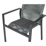 Стул темно-серый с высокой плетеной спинкой и сиденьем Braided Strength варинант исполнения - 7 | Loft Concept в Ижевске