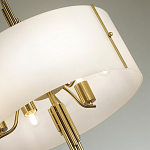 Люстра на штанге с белым круглым плафоном на бронзовом основании с вертикальным декором из металлических трубок Sohne варинант исполнения - 4 | Loft Concept в Ижевске