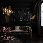 Люстра подвесная со стеклянными плафонами из дымчатого и золотистого с шестью вертикальными подвесками Gilded Mirage  варинант исполнения - 9 | Loft Concept в Ижевске