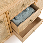Длинный комод из ротанга с дверцами и ящиками Simone Rattan Chest of Drawers варинант исполнения - 4 | Loft Concept в Ижевске