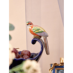 Чаша темно-синего цвета из фарфора с разноцветной птичкой Eden Garden porcelain and bronze варинант исполнения - 5 | Loft Concept в Ижевске