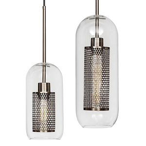 Perforation  Pendant Lamp Nickel Oval