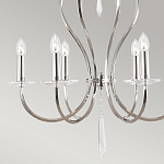 Люстра цвета никель с 6-ю лампами и стеклянными подвесками Elstead Lighting варинант исполнения - 5 | Loft Concept в Ижевске