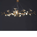 Люстра в виде золотой ветки с цветами и птичками Marvelous Garden варинант исполнения - 7 | Loft Concept в Ижевске