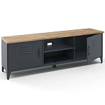 ТВ-тумба из металла и столешницей из массива дуба Metal Wood TV-Stand варинант исполнения - 3 | Loft Concept в Ижевске