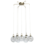 Люстра с 7-ю плафонами из прозрачного стекла в форме шара Orb Cascade  варинант исполнения - 4 | Loft Concept в Ижевске