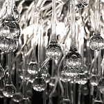 Люстра подвесная с прозрачными стеклянными подвесками в форме капель Диаметр 60 см Droplet Chandelier варинант исполнения - 17 | Loft Concept в Ижевске